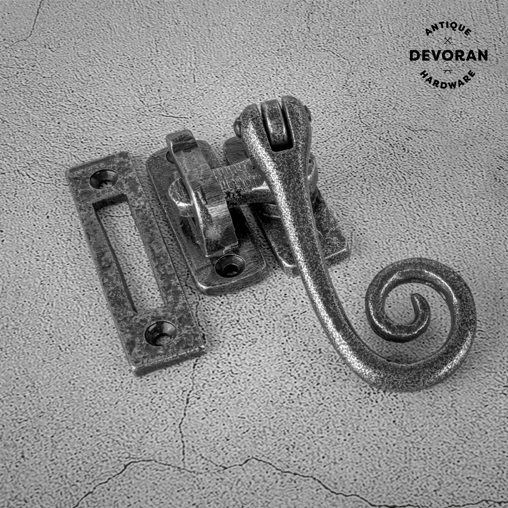 Devoran Mortice & Hook Plate Window Fastener - Pewter